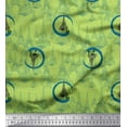 thumbnail image 1 of Soimoi Green Cotton Voile Fabric Cedar Tree & Eiffel Tower Architectural Print Fabric by the Yard 42 Inch Wide, 1 of 3