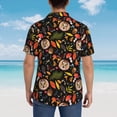 thumbnail image 3 of Lsque Owl And Leaves pattern Hawaiian Shirt for Men, Unisex Summer Beach Casual Short Sleeve Button Down Shirts-X-Large, 3 of 9