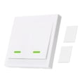 thumbnail image 2 of Commutateur Mural Sans Fil à Télécommande à 2 Canaux 433,92 MHz, Émetteur RF Intelligent Encodé 86 EV1527 pour l'Éclairage, Portée 0-100 m, Batterie Non Incluse (12 V 27 A L828 Requise), Panneau 86x86x32 mm, 2 of 4