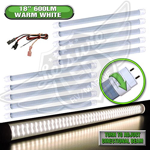 RV LED Light Bulb LED T8, 18" Florescent Tube Replacement, 600 Lumen (Warm White) (10)