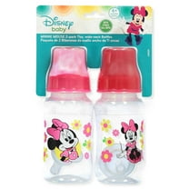 Disney Minnie Mouse “Sitting Pretty” 2-Pack Wide-neck Bottles (11 oz.) Color: fuchsia Size: one size