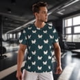 thumbnail image 3 of Wukai Funny Chicken Print Men's Short-Sleeved Mesh T-Shirt,Quick-Dry Short Sleeve Workout T-Shirt-6X-Large, 3 of 8