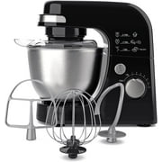 HOZO Electric Stand Mixer, 4 Quarts, Dough Hook, Flat Beater Attachments, Splash Guard 7 Speeds with Whisk, Black