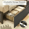 thumbnail image 6 of Fluest Twin Bed Frame with 2-Tier Storage Headboard, USB Port and LED Light, 4 Storage Drawers, Gray, 6 of 7