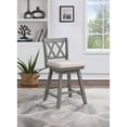 thumbnail image 7 of Brookline 37.5 In. Gray High Back Wood Swivel Bar Stool With Fabric Seat, 7 of 7