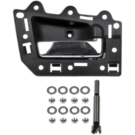 Dorman 82156 Front Passenger Side Interior Door Handle for Specific Jeep Models, Chrome Lever; Black Housing