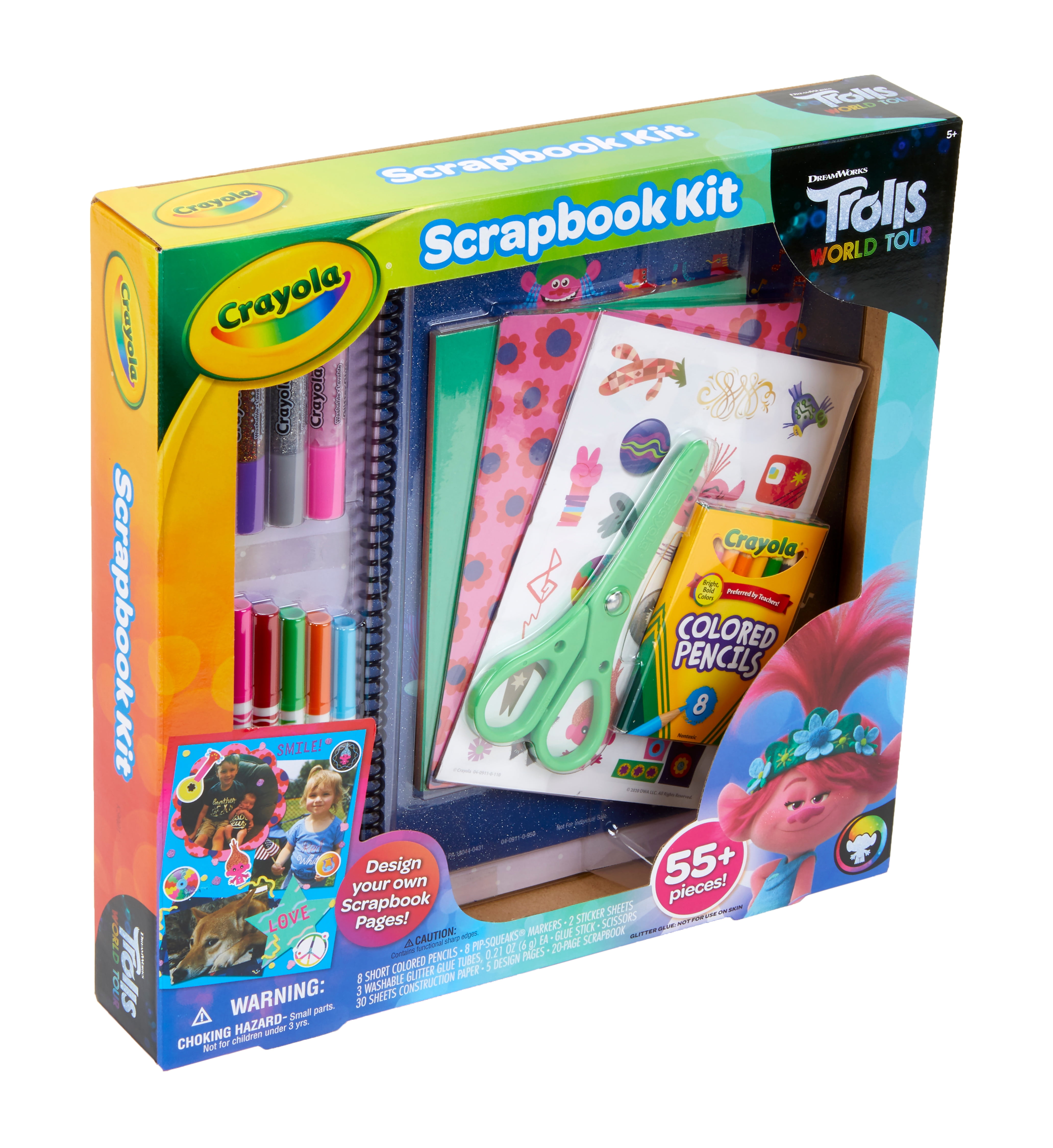 Crayola Trolls World Tour, Scrapbook Kit, Trolls 2, Over 60 Art