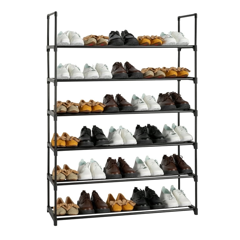 Ktaxon 9 Tiers Shoe Rack Shoe Shelf 50-55 Pairs Shoe Storage Organizer for Entryway Closet Livingroon Bathroom Bedroom Dorm, Black, Size: 3 Row 9 Tier
