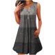 thumbnail image 1 of Vestido sin Mangas para las Mujeres Fragmentado Flash de Colores Impreso Botón Suéter Cuello Redondo Vestido, Vestido de Fiesta de Poliéster para Diario, Muestra Caso, 1 of 5