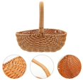 thumbnail image 3 of Hand-Woven Flower Arrangement Woven Storage Basket Wedding Flower Girl Basket, 3 of 3
