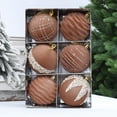 thumbnail image 4 of Eolstice Christmas Flocked Painted Christmas Tree Ornaments, 6pcs Christmas Ornament Balls, Flocked Baubles for Tree Decor, for Holiday Display, Gifting, Seasonal Joy(Brown), 4 of 6
