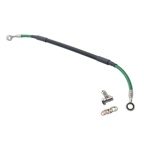 Tusk Rear Motorcycle Steel Braided Brake Line Standard Length Green for Suzuki Rmz250 2004-2019