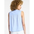 thumbnail image 2 of Time and Tru Women’s Pleated Cotton Sleeveless Top, Sizes XS-XXXL, 2 of 6
