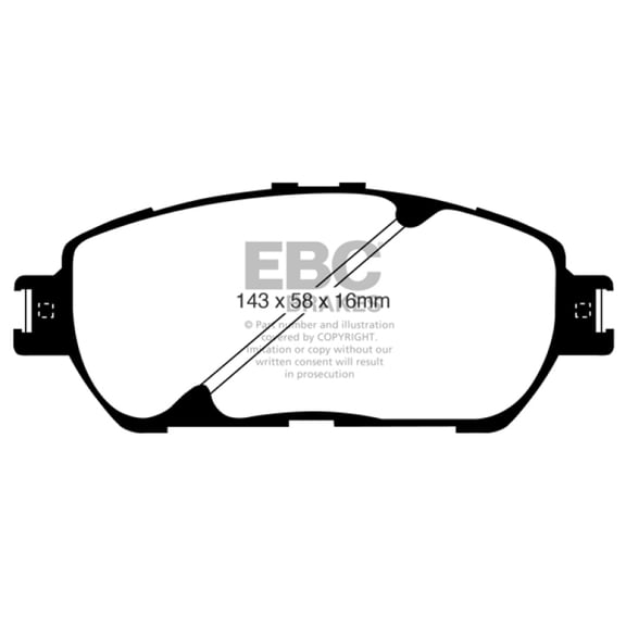 EBC Brakes Yellowstuff 4000 Series Street and Track Brake Pad Set Fits select: 2004-2009 TOYOTA CAMRY, 2005-2015 TOYOTA TACOMA