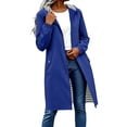 thumbnail image 2 of Women's Outdoor Jacket Hooded Waterproof Plus Size Midi Long Long Sleeve Solid Color Rain Jacket Lightweight Active Outdoor Sport Hiking Raincoat with Pockets, 2 of 8