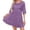 Purple, variant on Women's Sequin Tiered Dress Elbow Sleeve Sparkly Flared Summer Mini Cocktail Party Dress