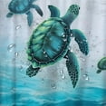 thumbnail image 5 of Orinice  Blue Ocean Shower Curtain for Bathroom Coastal Beach Decoration Teal Sea Turtle Curtain Set with Hooks,  36x72, 5 of 7