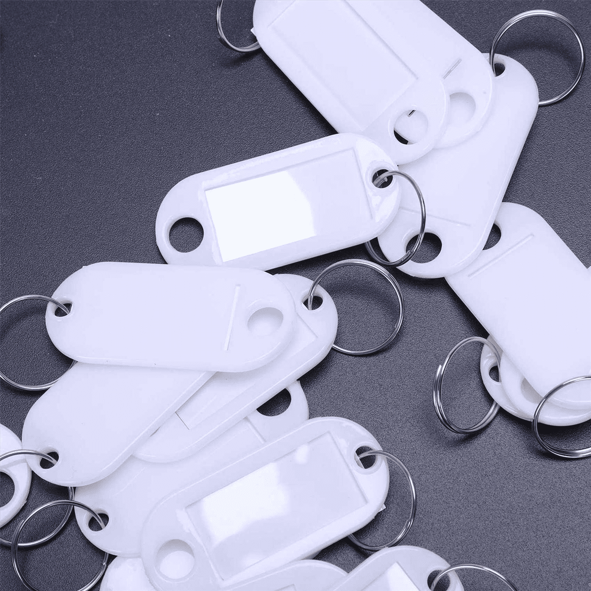 White Portable Plastic Key Fob Key Tag ID Labels 400 Pieces