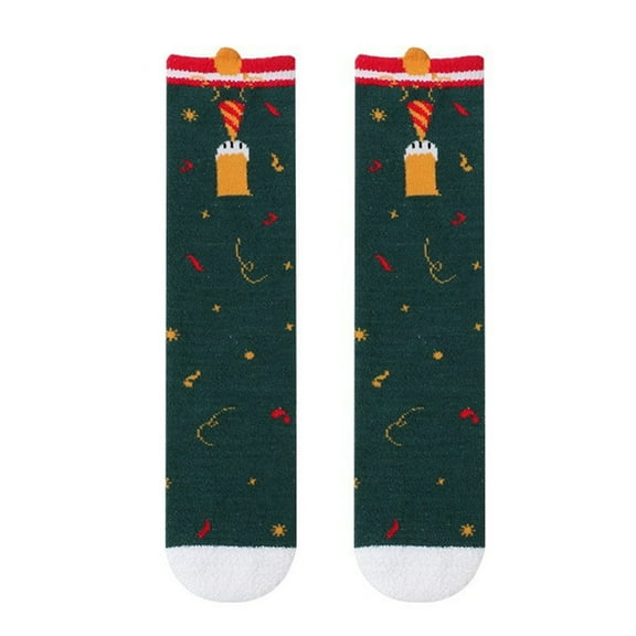 Boy Girl Knee High Cartoon Socks Toddler Kids Unisex Warm Thick Cotton Socks Santa Christmas Socks Long Stockings