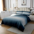 thumbnail image 2 of Gradient Blue and Grey Bedspread Set Navy Blue Greyish Ombre Quilt Set, Modern Minimalist Coverlet Set Queen Abstract Art Watercolor Bedding Set Aesthetic Room Decor, 2 of 3