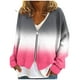 thumbnail image 2 of Chaqueta y abrigo informal de manga larga sin capucha para mujer, cárdigan cálido de moda con cremallera, chaqueta con cuello en V y manga larga, blusa para mujer, 2 of 5