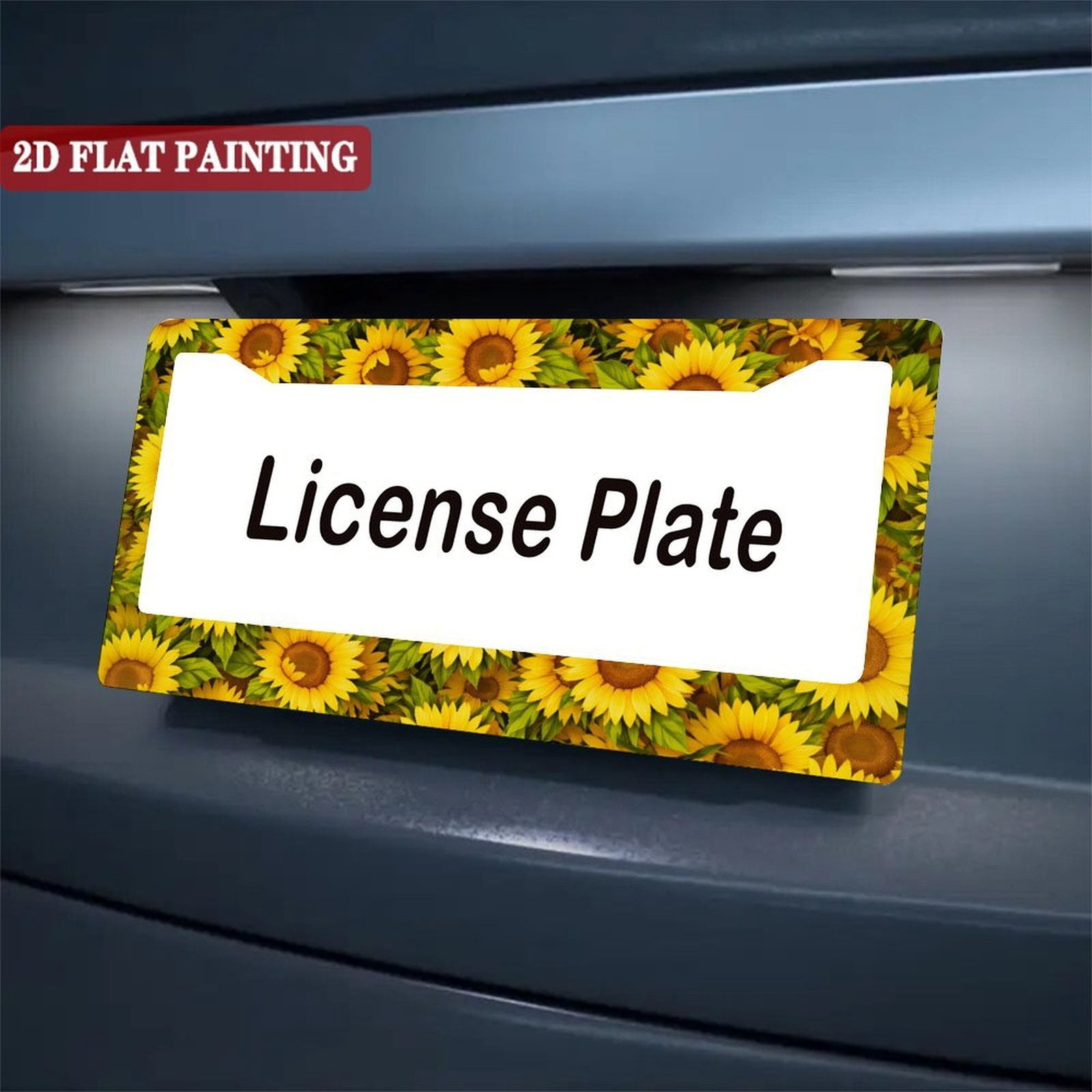 2PC Sunflower License Plate Frame Floral, Cute License Plate Frames for Women, Boho Cottagecore Car Plate Frame, Aesthetic Car Decor, Car Gift  Plate Frame Style 6.3x12.2inch(16x31cm)
