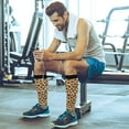 thumbnail image 3 of GZHJMY High Elasticity Compression Socks, High Knee Socks Adult Universal Leisure Relieve Fatigue,Giraffe Texture Travel Daily with Running (2 Pair), 3 of 7