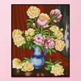thumbnail image 3 of 14CT completo punto de cruz pintura al óleo flor estampada DIY bordado (36x44cm) Likrtyny Oficina Multiescena Multifunción, 3 of 9