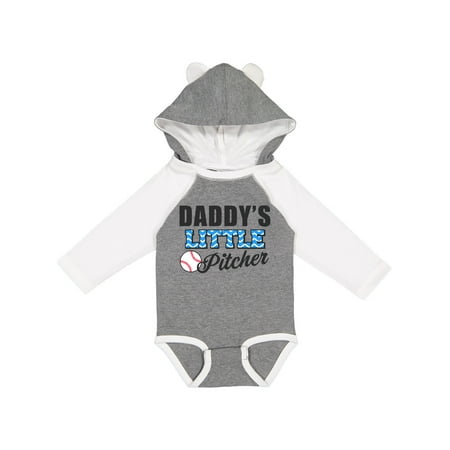 

Inktastic Baseball Daddys Little Pitcher Gift Baby Boy Long Sleeve Bodysuit