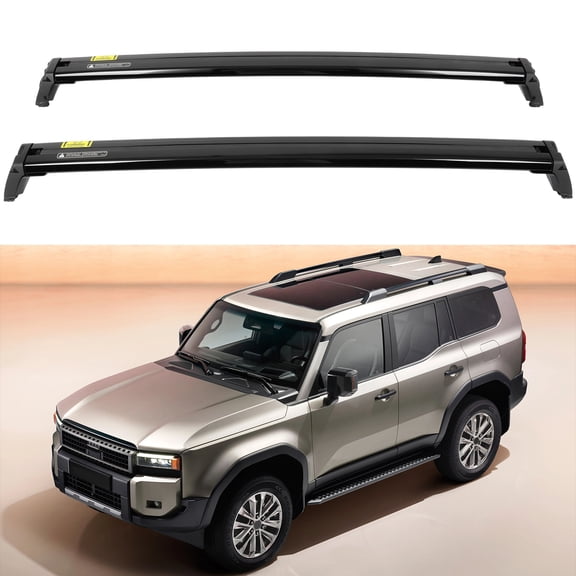 CCIYU Roof Rack Cross Bars Black 165LBS Compatible For Toyota Land Cruiser 2024 Car Top Luggage Carrier Rails