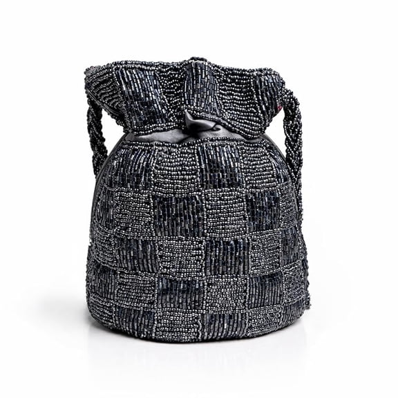 Women’s Ethnic Handcrafted Potli Bag with Bead Work Drawstring Pouch for Wedding Party Festival Gift Option-Dark Blue