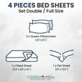thumbnail image 2 of Canadian Linen Microfiber Bedsheet Set, Double Size Sheet, 1 Flat 1 Fitted Sheet 2 Queen Pillowcases, Breathable Soft Brushed Microfiber Sheet, Machine Washable No Shrink & Fade Bed Sheets, Navy Blue, 2 of 9