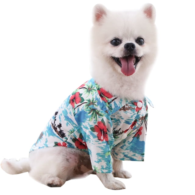 Camiseta de playa para mascotas, estilo hawaiano, para perros, con estampado de cocoteros, ropa para perros 746