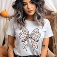 thumbnail image 2 of Women's Trendy Bow Graphic T-Shirt - Soft Cotton Casual Tee, Aesthetic Vintage-Inspired, 2 of 6