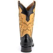 FERRINI Men's Nash Ostrich Leg R-Toe Black Boots, Size: 11.5 (1141104115D)