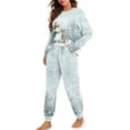 thumbnail image 4 of HELLHERO Christmas Pajama Set Women 2 Piece Pjs Set Snowman Snowflake Printed Sleepwear Soft Nightwear Long Sleeve Loungewear with Pockets, M, 4 of 5