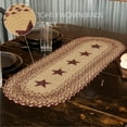 thumbnail image 3 of VHC Brands Burgundy Tan Primitive Jute Runner Braided Textured Stenciled Stars 13"x36", 3 of 6