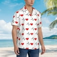 thumbnail image 3 of Rateoe Heartbeat Symbol Pattern Men’s Hawaiian Shirt – Short Sleeve Button-Down Tropical Beach Shirt, Lightweight & Breathable Casual Aloha Shirt with Pocket,XX-Large, 3 of 7