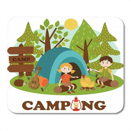 KDAGR Kid Children Near Bonfire in Summer Camp Woodland Couple Forest Park Mousepad Mouse Pad Mouse Mat 9x10 (Best Camping Pads For Couples)