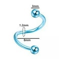 thumbnail image 3 of K-KED 1pc S-shaped Lip Ring Eyebrow Stud Stainless Steel Spiral Twisted Nose Ring-9, 3 of 9
