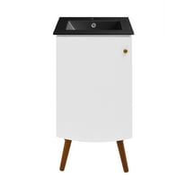 Manoir 18 in. White Bathroom Vanity With Black Ceramic Sink Top