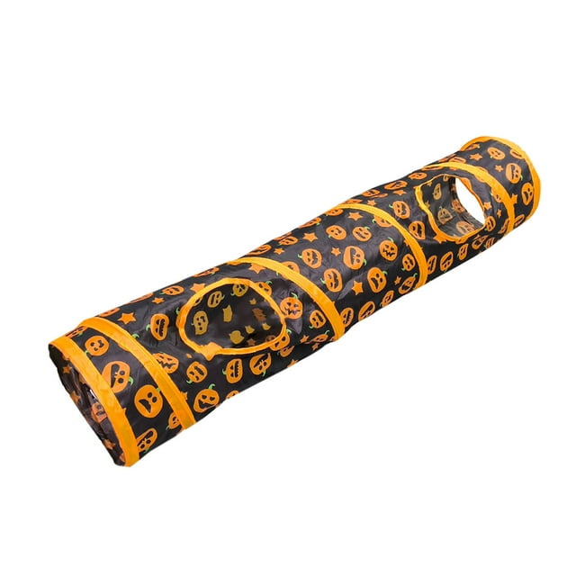 Jouet Tunnel pour Chat Halloween Tunnel pour Chat Jouet Tube Anti-Rides pour Chats Tunnel Tube Citrouille Tunnel pour Chat Jouet pour Chat Combinaison avec Tente Cube Tunnel Voiture Tunnel Intérieur Chat