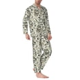 thumbnail image 2 of Honeii Skull with Cash Pattern Mens Pajamas Set,2pcs Men's Lounge Long Sleeve Sleep Shirt and Pajama Bottoms Sleepwear Set,Mens Pjs Sets-XX-Large, 2 of 7