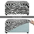 thumbnail image 5 of Xoenoiee Zebra Stripe Print Stretch Ottoman Cover Ottoman Slipcovers Rectangle Footstool Cover Printed Footstool Cover Ottoman Footrest Covers Rectangular Storage Stool Cover, S, 5 of 7
