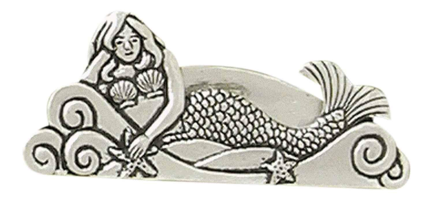 Nautical Pewter Mermaid Business Card Bill Photo Holder