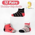 thumbnail image 4 of Toddler Baby Non Slip Ankle Socks with Grippers Kids Boys Girls Socks 12 Pairs for 1-7 Years Infant Children, 4 of 6