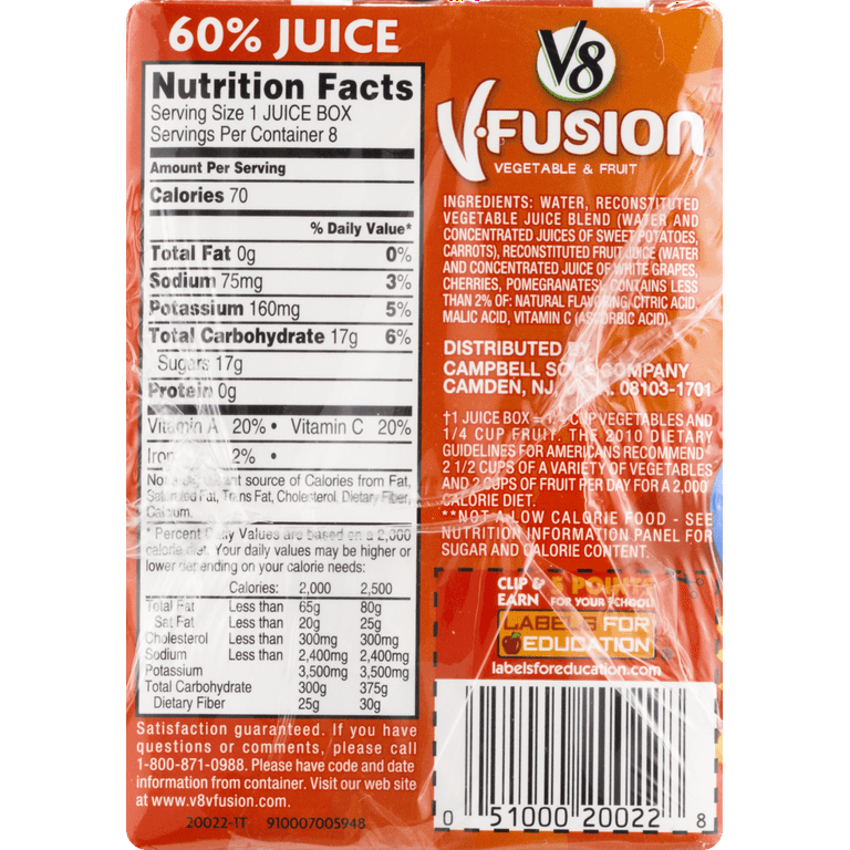 V8 V Fusion Vegetable Fruit Punch