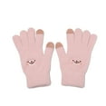 thumbnail image 2 of SYMOID Pink Touchscreen Gloves for Women - Warm Acrylic Winter Gloves with Cute Embroidery, Full Finger, One Size Fits Female Teens for Cold Weather,Size Free Size, 2 of 3