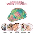 thumbnail image 7 of KLL Colorful Palm Leaves Pattern Shower Cap & Bath Cap for Women,Reversible Oversized Waterproof Shower Caps for all Hair Lengths,Elastic Reusable Bathing Hair Cap, 7 of 7