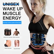 2 Sets EMS Electric Smart Trainer Belt USB Rechargeable Electric Body Slimming Massager for Abdomen/Arm/Leg Home Office Exercise